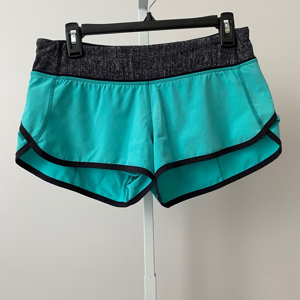 Lululemon Speed Up Low Rise Yoga Outdoors Hiking Granola Athletic Shorts 6 Teal